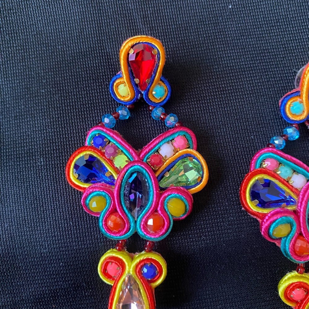 Colorful Statement Earrings - Picture 4 of 4